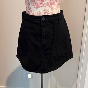 Utility Denim skirt with a swooped hem